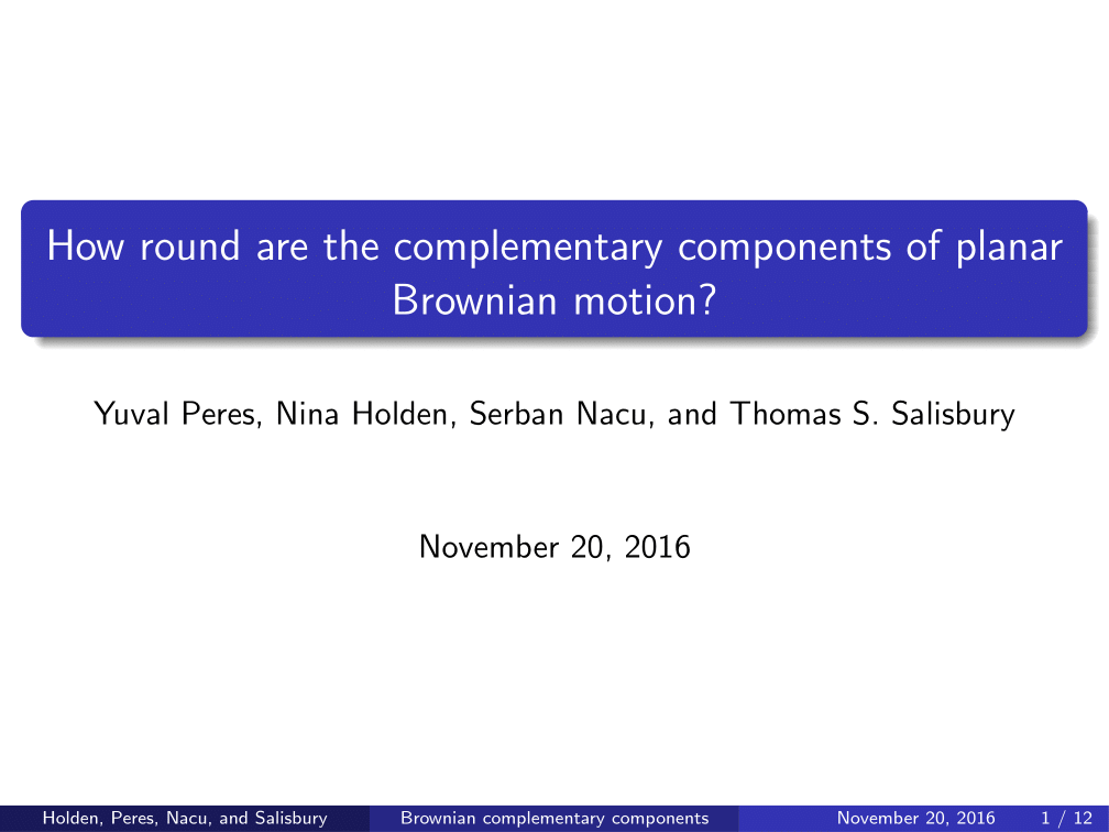 How Round are the Complementary Components of Planar Brownian Motion