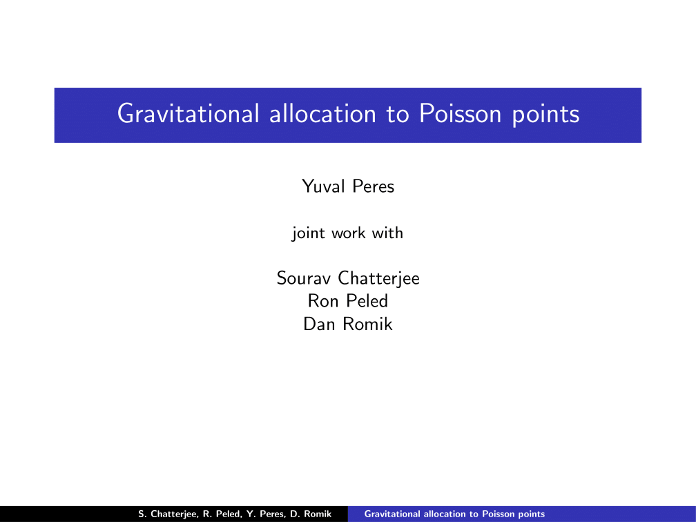 1 - Gravitational Allocation to Poisson Points