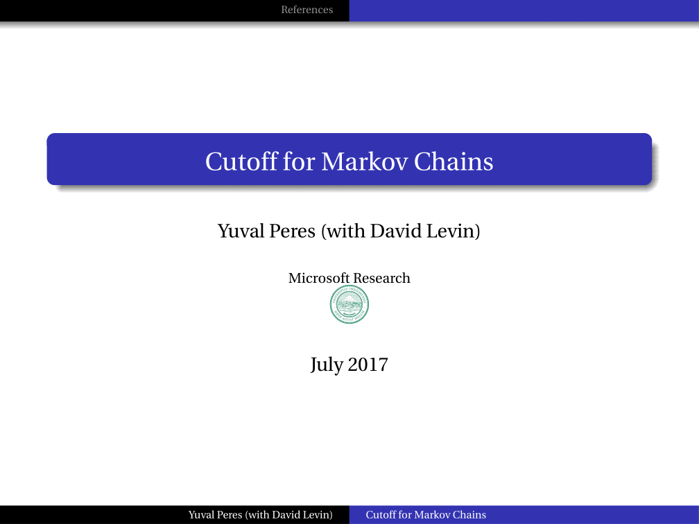 1 -Cutoff for Markov Chains